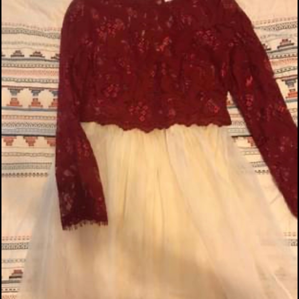 Tulle Skirt and Red Lace Top
